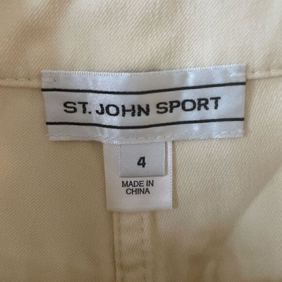 ST. John Sport Cream Denim Pants Jeans, high waist, size 4 - Picture 4 of 6